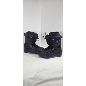 K2 Range Snowboard Boots‎ Womens 8 Black Purple Lace Up Winter Riding